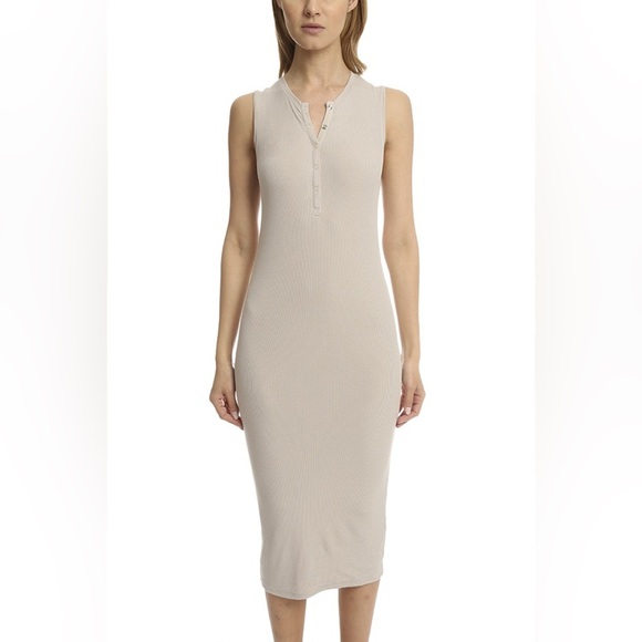 ATM Anthony Thomas Melillo Dresses & Skirts - ATM Sleeveless Henley Midi Dress Color Rafia Size Small
